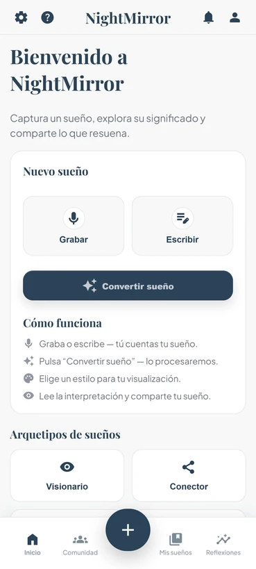 Vista previa de la app NightMirror